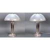 1924 René Lalique – Paire De Lampes Coquilles Verre Opalescent Et Bronze Nickelé 8